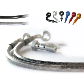 Durite de frein avant d'aviation SPEEDBRAKES carbone/raccord or Yamaha RD 500 LC