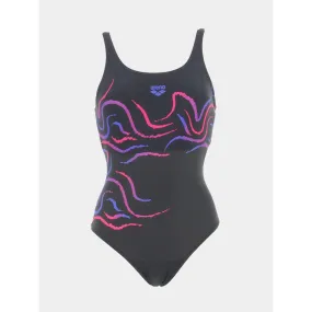 Maillot de bain 1 pièce natation rose noir femme - Arena | wimod